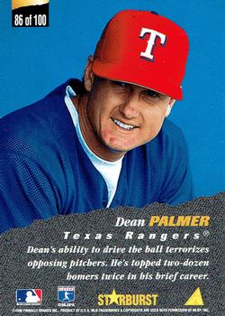 1996 Pinnacle - Starburst #86 Dean Palmer Back