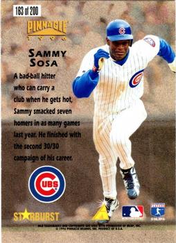 1996 Pinnacle - Starburst #163 Sammy Sosa Back