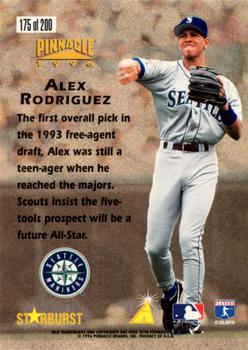 1996 Pinnacle - Starburst #175 Alex Rodriguez Back
