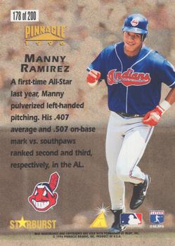 1996 Pinnacle - Starburst #178 Manny Ramirez Back