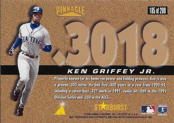 1996 Pinnacle - Starburst #185 Ken Griffey Jr. Back