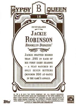 2012 Topps Gypsy Queen - Framed Gold #18 Jackie Robinson Back