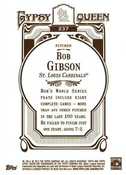 2012 Topps Gypsy Queen - Framed Gold #237 Bob Gibson Back