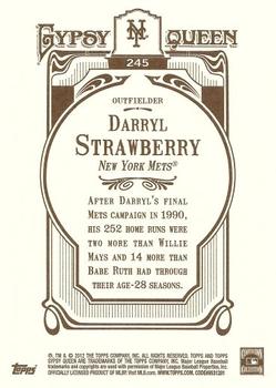 2012 Topps Gypsy Queen - Framed Gold #245 Darryl Strawberry Back