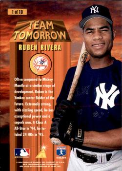 1996 Pinnacle - Team Tomorrow #1 Ruben Rivera Back