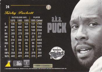 1996 Pinnacle Aficionado #24 Kirby Puckett Back