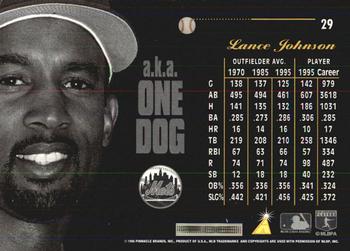 1996 Pinnacle Aficionado #29 Lance Johnson Back