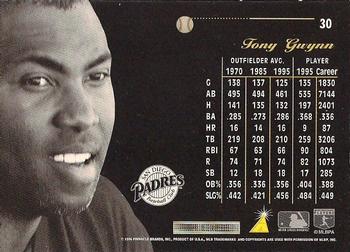 1996 Pinnacle Aficionado #30 Tony Gwynn Back