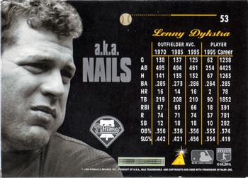 1996 Pinnacle Aficionado #53 Lenny Dykstra Back