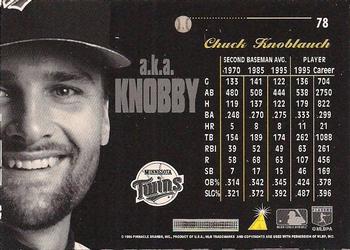 1996 Pinnacle Aficionado #78 Chuck Knoblauch Back