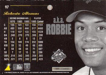 1996 Pinnacle Aficionado #97 Roberto Alomar Back