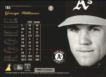 1996 Pinnacle Aficionado #185 George Williams Back