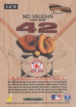 1996 Pinnacle Aficionado - Magic Numbers #4 Mo Vaughn Back