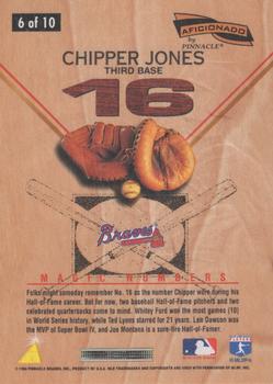 1996 Pinnacle Aficionado - Magic Numbers #6 Chipper Jones Back