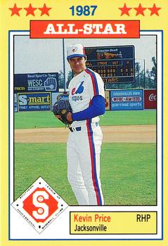 1987 Jennings Southern League All-Stars #17 Kevin Price Front
