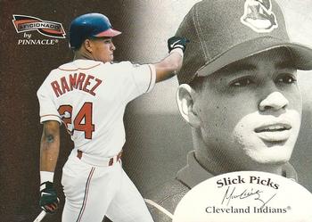 1996 Pinnacle Aficionado - Slick Picks #13 Manny Ramirez Front
