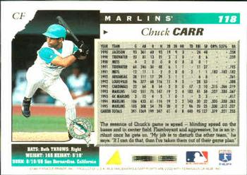 1996 Score #118 Chuck Carr Back