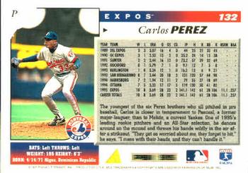 1996 Score #132 Carlos Perez Back