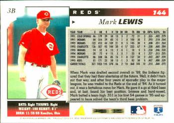 1996 Score #144 Mark Lewis Back