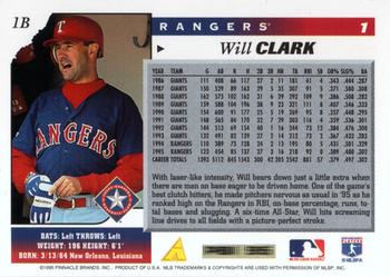 1996 Score #1 Will Clark Back