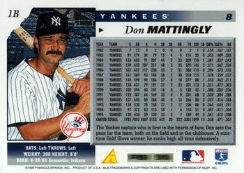 1996 Score #8 Don Mattingly Back