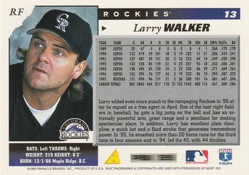 1996 Score #13 Larry Walker Back