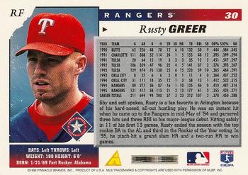 1996 Score #30 Rusty Greer Back