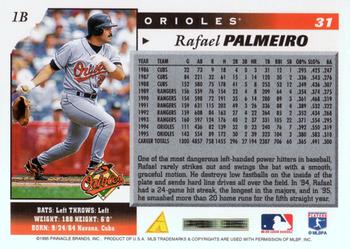 1996 Score #31 Rafael Palmeiro Back