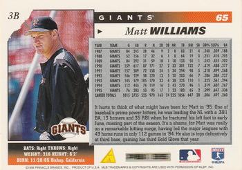 1996 Score #65 Matt Williams Back