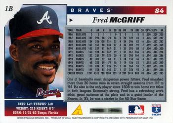 1996 Score #84 Fred McGriff Back