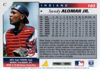 1996 Score #103 Sandy Alomar Jr. Back