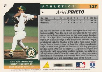 1996 Score #127 Ariel Prieto Back
