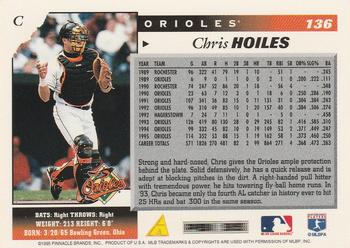 1996 Score #136 Chris Hoiles Back