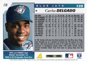 1996 Score #139 Carlos Delgado Back