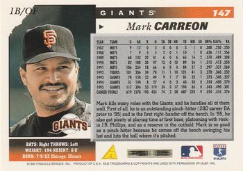 1996 Score #147 Mark Carreon Back