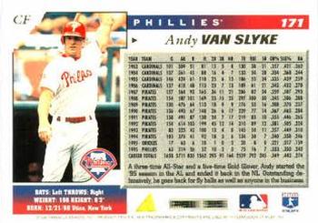 1996 Score #171 Andy Van Slyke Back