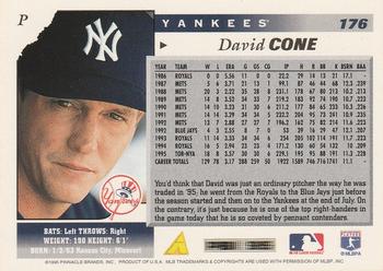 1996 Score #176 David Cone Back