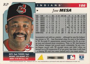 1996 Score #186 Jose Mesa Back