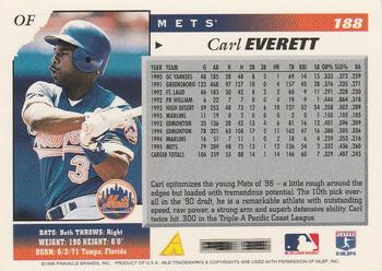 1996 Score #188 Carl Everett Back