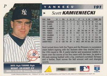 1996 Score #191 Scott Kamieniecki Back