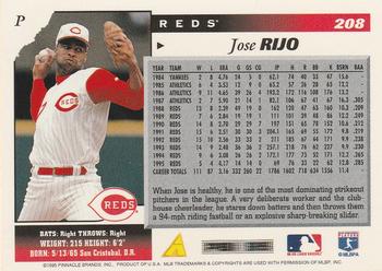 1996 Score #208 Jose Rijo Back