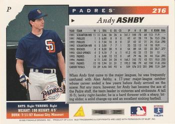 1996 Score #216 Andy Ashby Back
