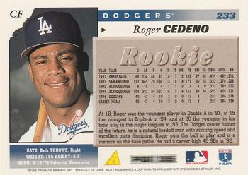 1996 Score #233 Roger Cedeno Back