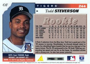 1996 Score #244 Todd Steverson Back