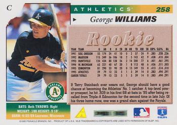 1996 Score #258 George Williams Back