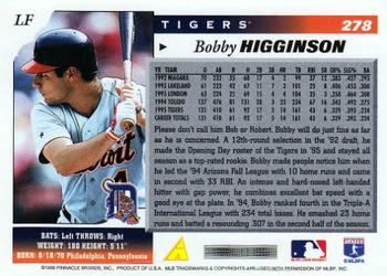 1996 Score #278 Bobby Higginson Back