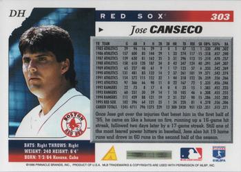1996 Score #303 Jose Canseco Back