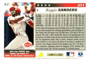 1996 Score #311 Reggie Sanders Back