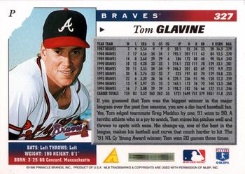 1996 Score #327 Tom Glavine Back