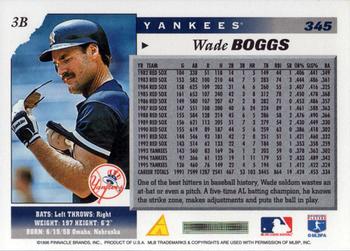 1996 Score #345 Wade Boggs Back